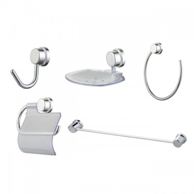 factory hot sale plastic 5-piece robe hook toilet paper holder bathroom accessories set