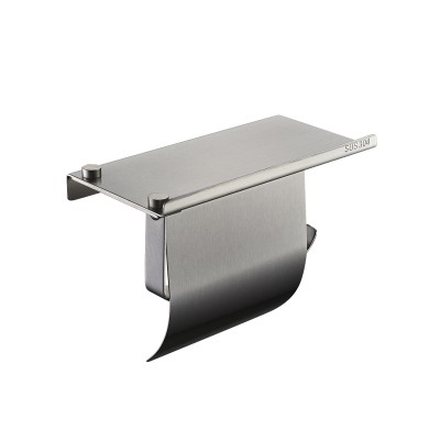 modern bathroom accessories SUS304 toilet paper holder with mobile phone shelf